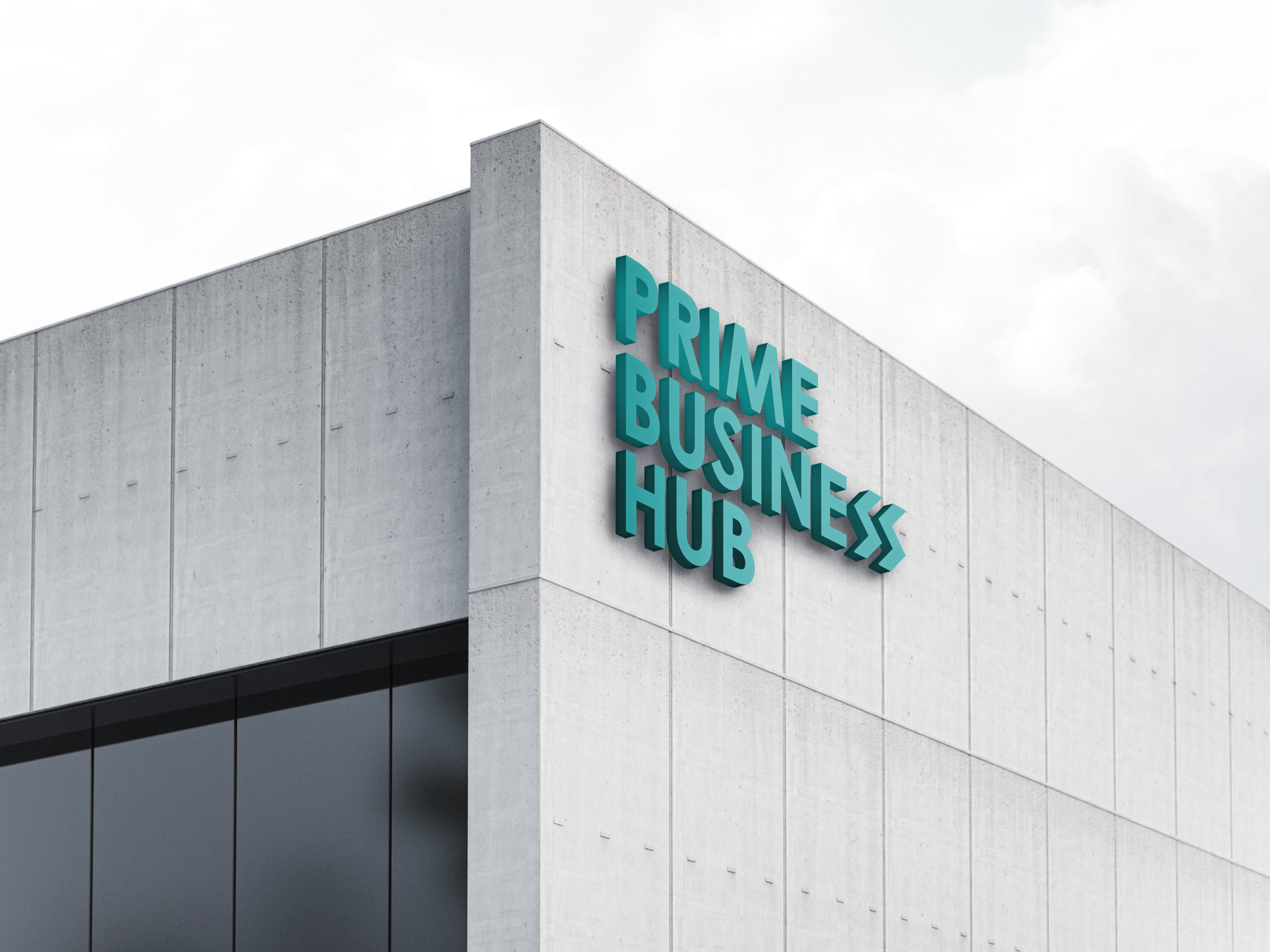 Prime Business Hub branded office sign